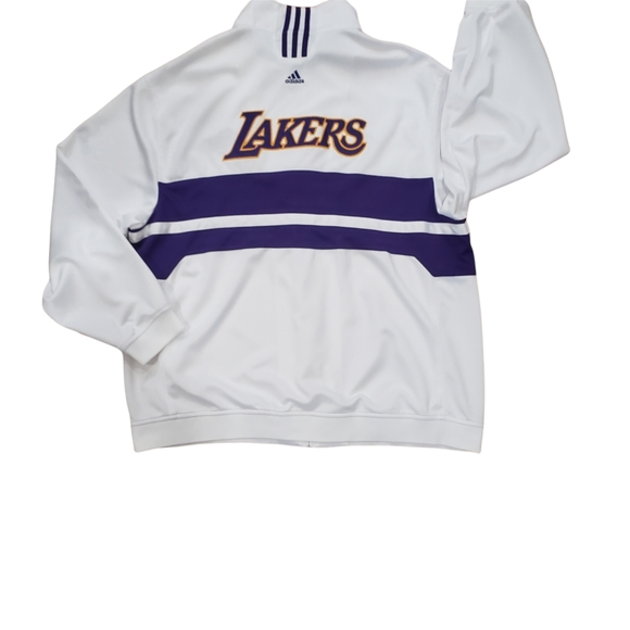 Los Angeles Lakers White Adidas Jacket - Picture 6 of 11